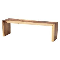bali & pari Bai Solid Suar Wood Accent Bench - Modern Rustic Natural Wood Seating for Entryway, Dining, or Living Room